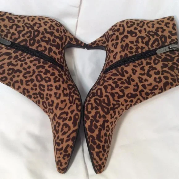 CIRCUS by Sam Edelman vegan suede leopard booties kitten heels NWOB Size 7 - Picture 5 of 9